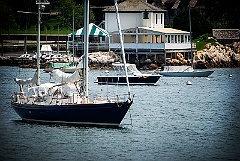 Ida Lewis Lighthouse Among Moored Boats